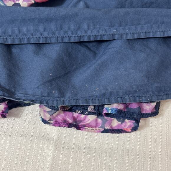 AEROPOSTALE Floral Skirt Medium Blue Summer Casual Women's Flowy Spring - Picture 5 of 7